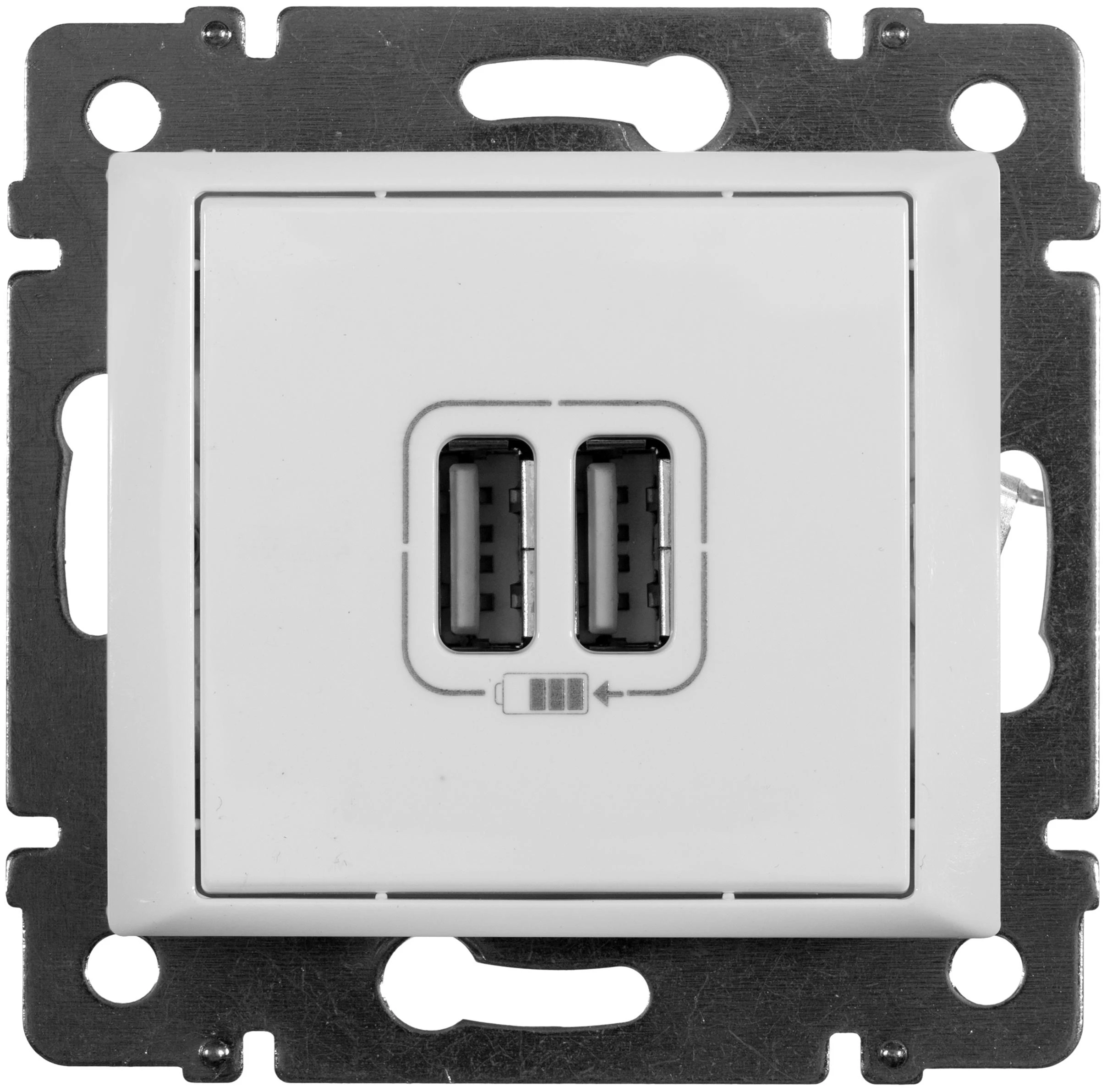  артикул 770470 название Зарядное устройство USB с двумя выходами , цвет Белый, Valena